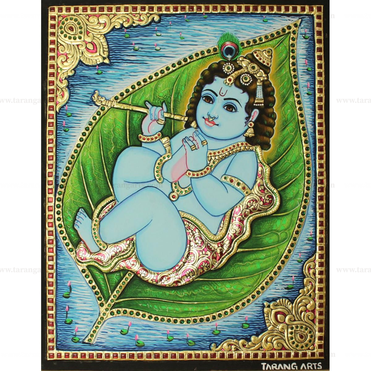 tanjore painting alilai krishna