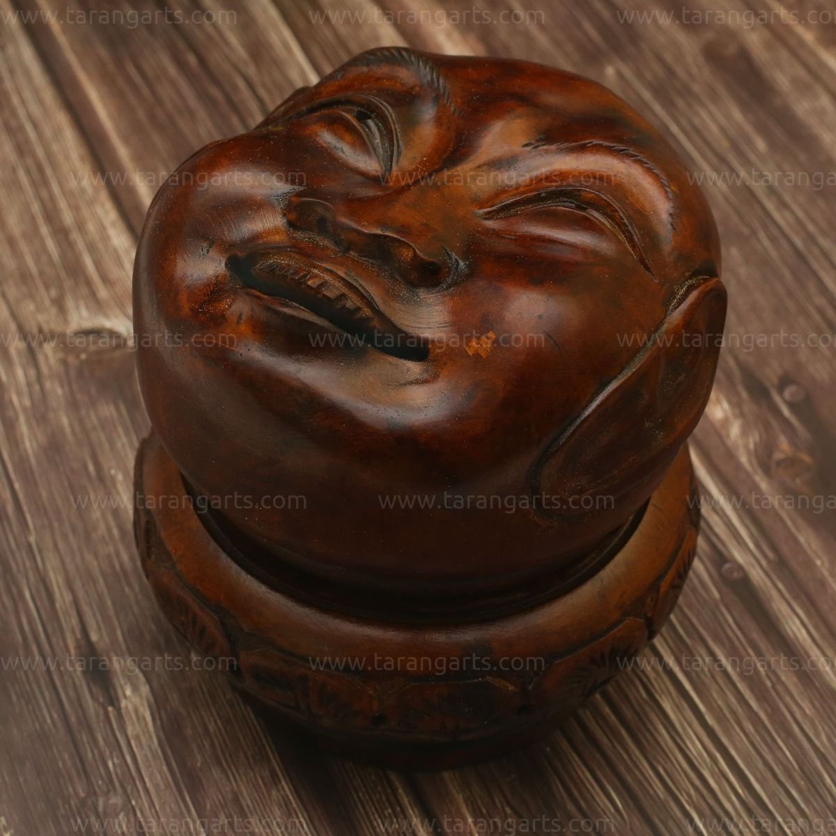 Buddha popular wood carving on Stand